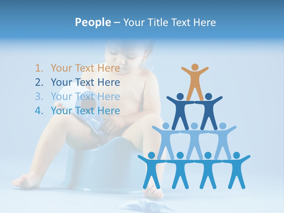 A Baby Sitting On A Blue Potty With A Roll Of Toilet Paper PowerPoint Template