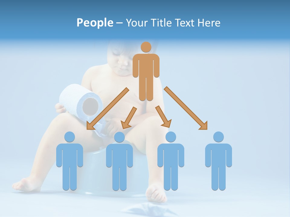 A Baby Sitting On A Blue Potty With A Roll Of Toilet Paper PowerPoint Template