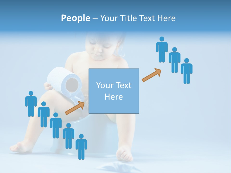 A Baby Sitting On A Blue Potty With A Roll Of Toilet Paper PowerPoint Template
