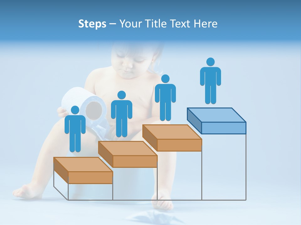 A Baby Sitting On A Blue Potty With A Roll Of Toilet Paper PowerPoint Template