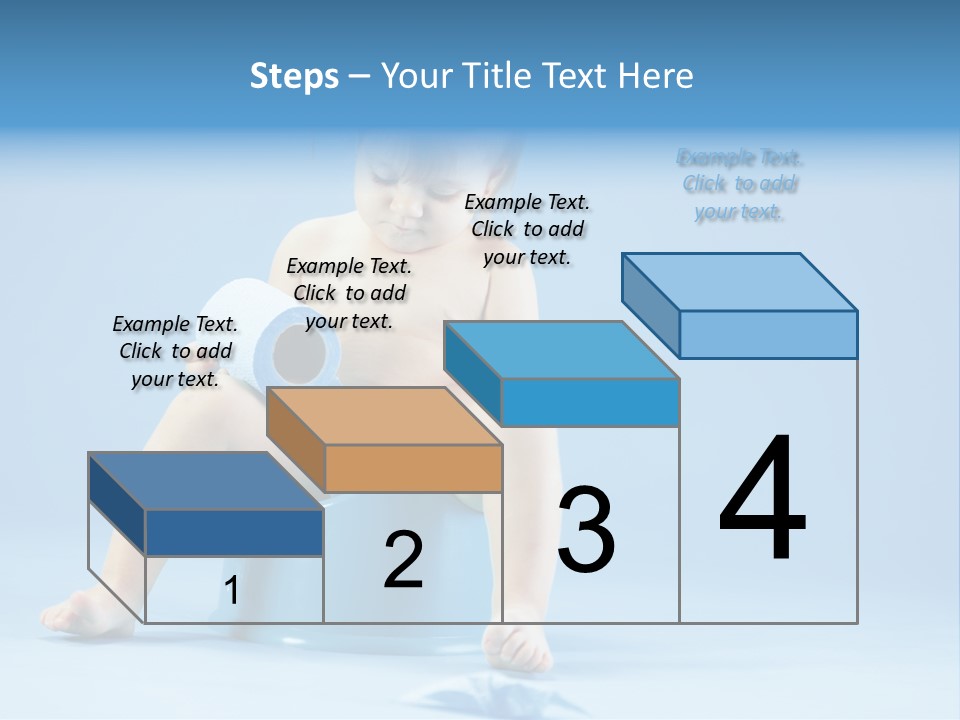 A Baby Sitting On A Blue Potty With A Roll Of Toilet Paper PowerPoint Template