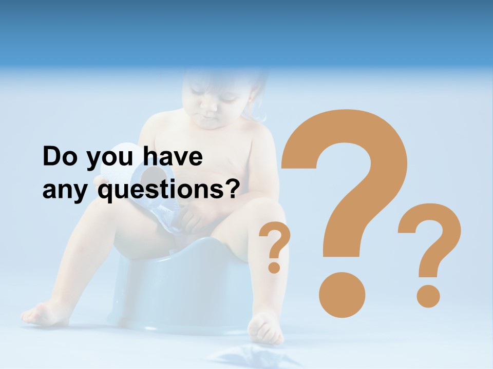 A Baby Sitting On A Blue Potty With A Roll Of Toilet Paper PowerPoint Template
