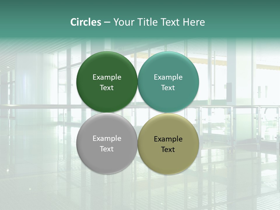 A Large Room With Glass Walls And A Metal Railing PowerPoint Template