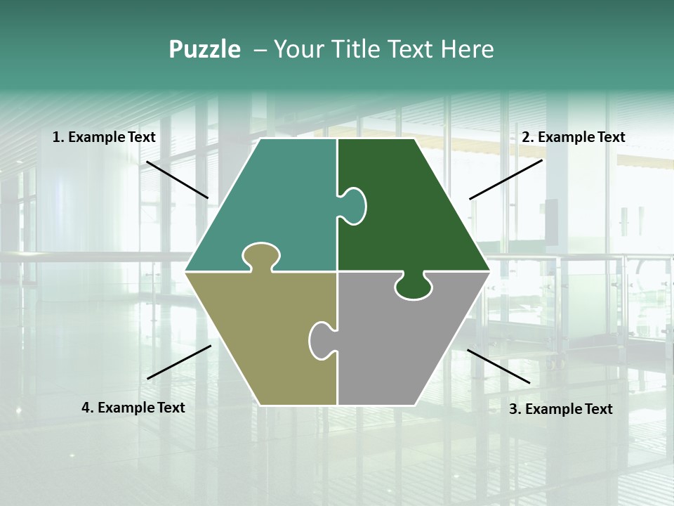 A Large Room With Glass Walls And A Metal Railing PowerPoint Template