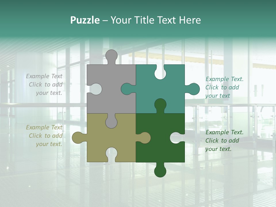 A Large Room With Glass Walls And A Metal Railing PowerPoint Template