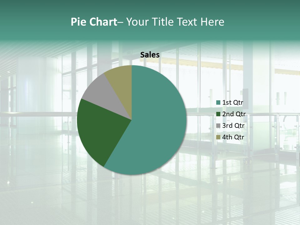 A Large Room With Glass Walls And A Metal Railing PowerPoint Template
