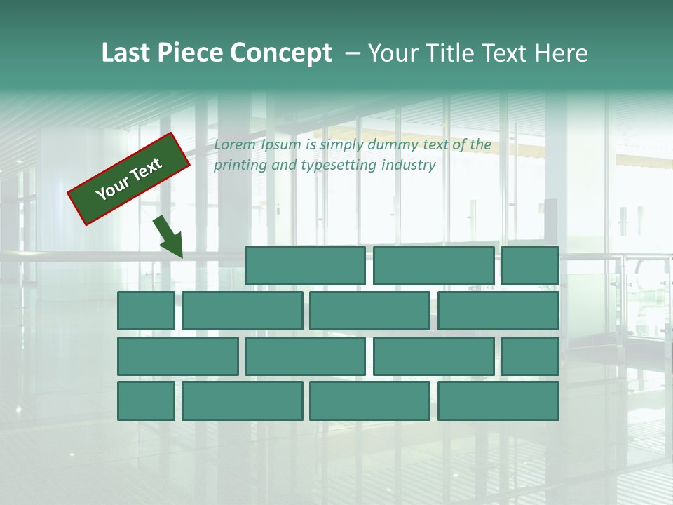A Large Room With Glass Walls And A Metal Railing PowerPoint Template