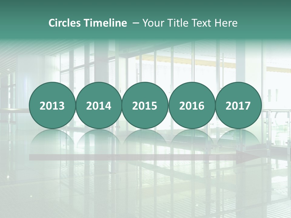 A Large Room With Glass Walls And A Metal Railing PowerPoint Template