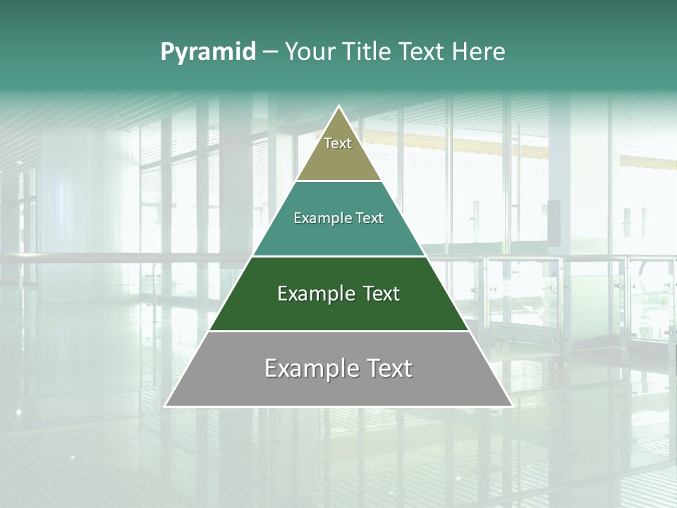 A Large Room With Glass Walls And A Metal Railing PowerPoint Template