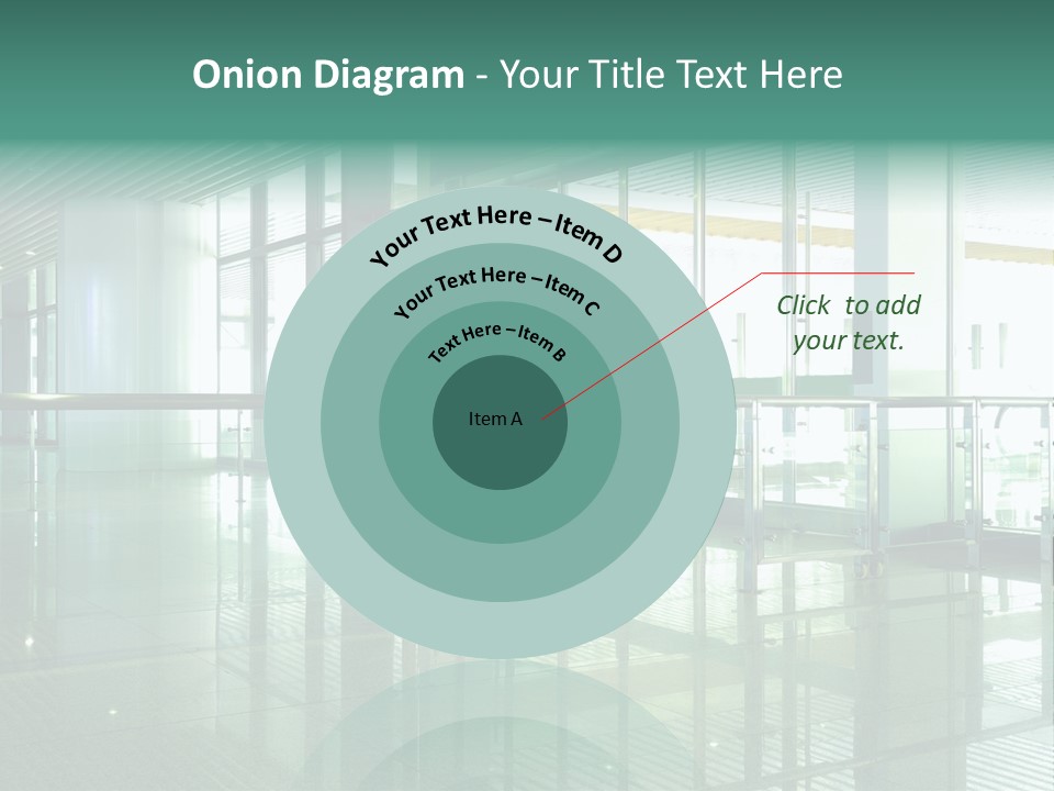 A Large Room With Glass Walls And A Metal Railing PowerPoint Template