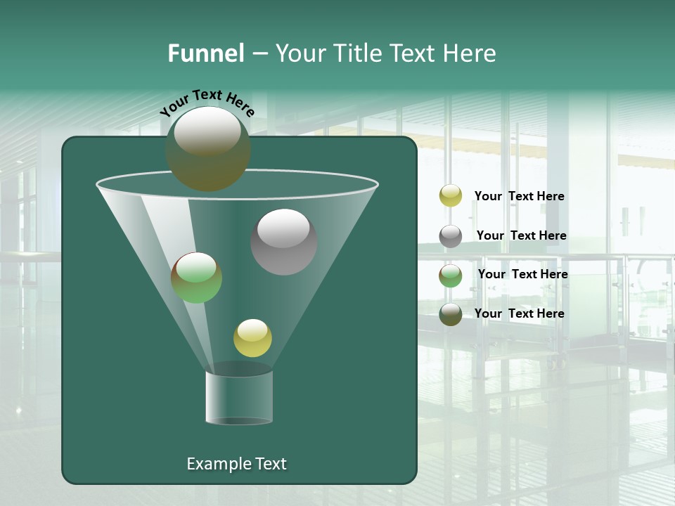 A Large Room With Glass Walls And A Metal Railing PowerPoint Template