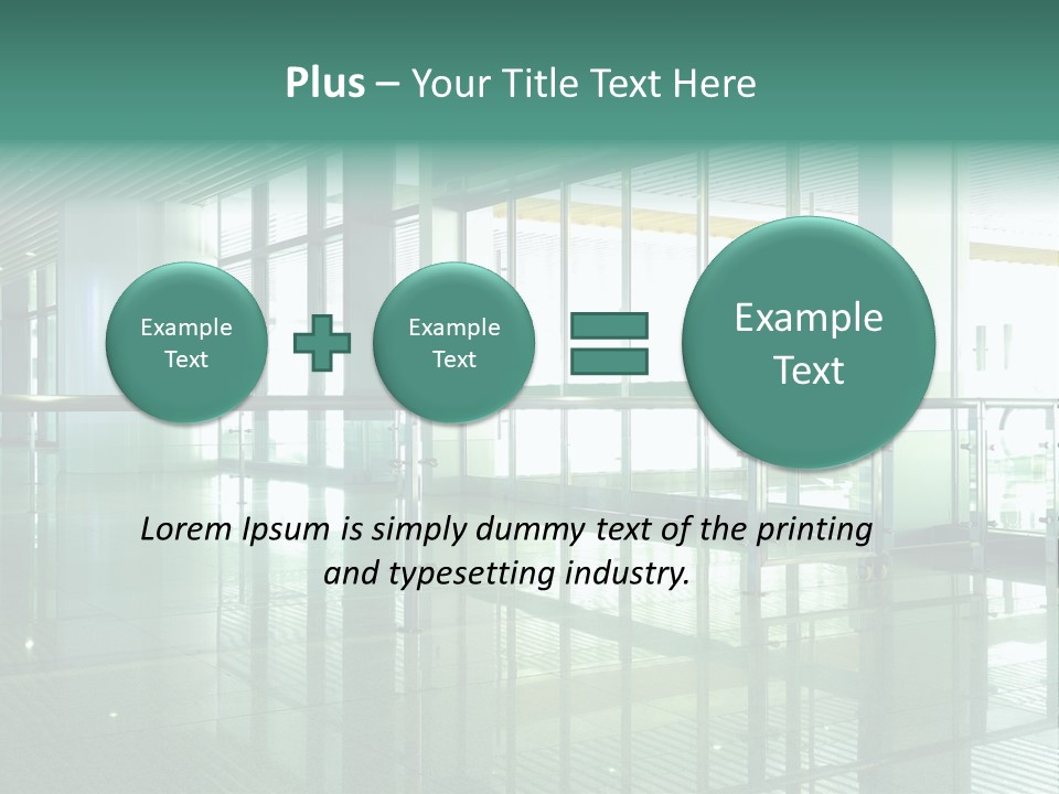 A Large Room With Glass Walls And A Metal Railing PowerPoint Template