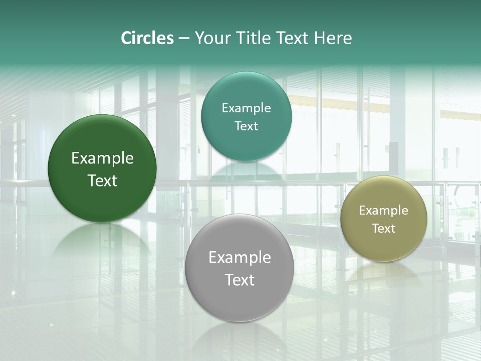 A Large Room With Glass Walls And A Metal Railing PowerPoint Template