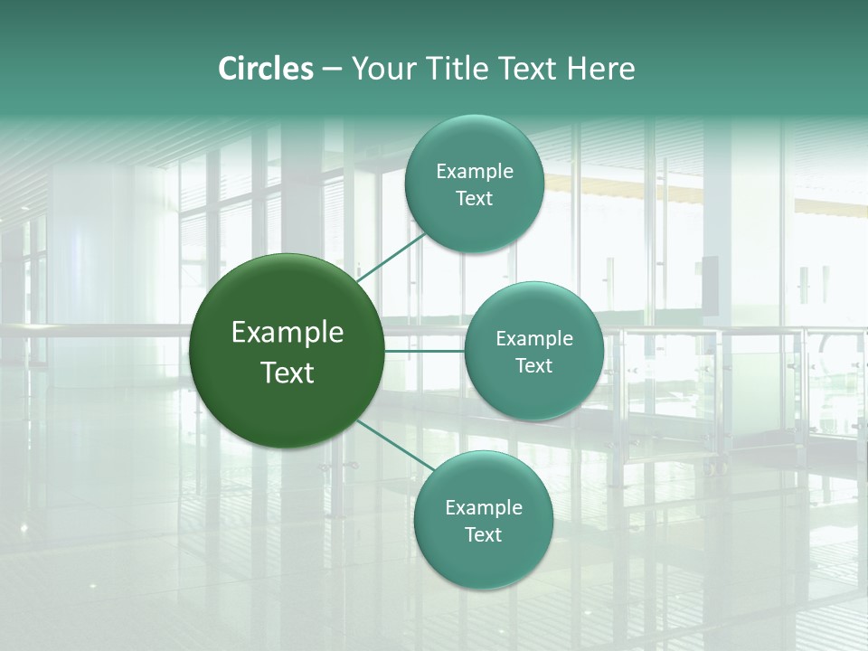 A Large Room With Glass Walls And A Metal Railing PowerPoint Template