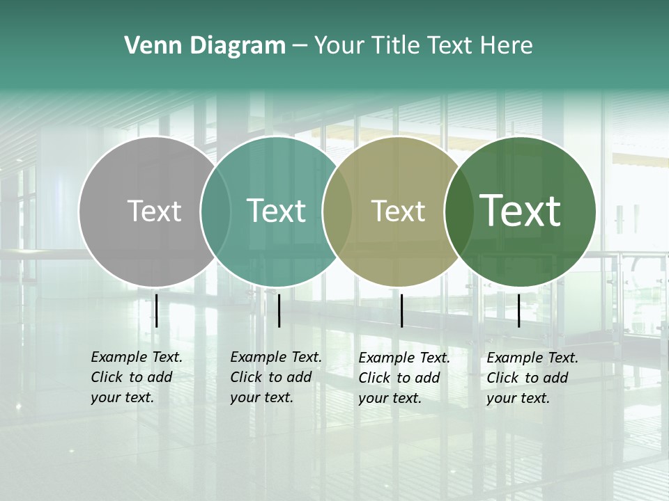 A Large Room With Glass Walls And A Metal Railing PowerPoint Template