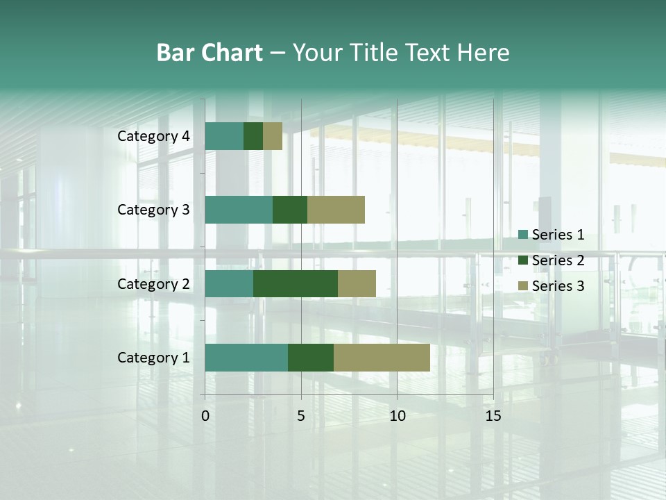 A Large Room With Glass Walls And A Metal Railing PowerPoint Template