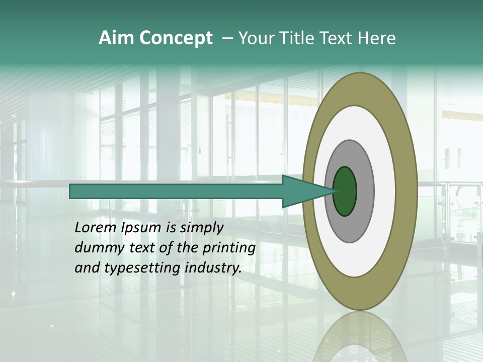 A Large Room With Glass Walls And A Metal Railing PowerPoint Template