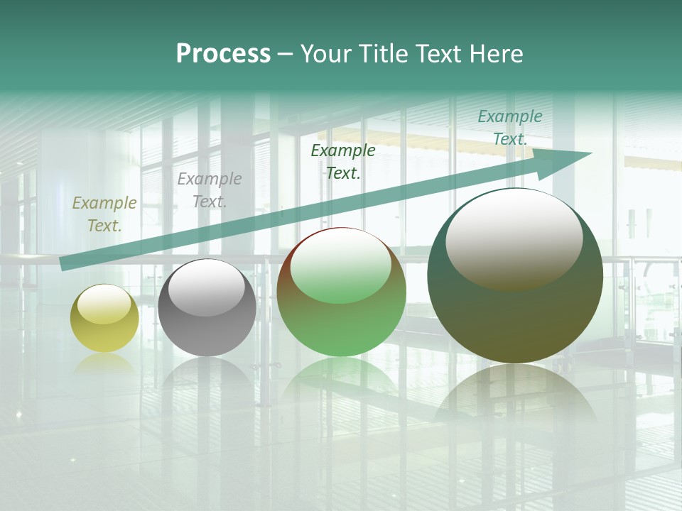 A Large Room With Glass Walls And A Metal Railing PowerPoint Template