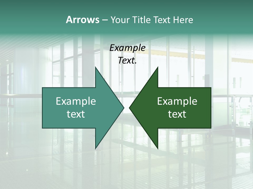 A Large Room With Glass Walls And A Metal Railing PowerPoint Template