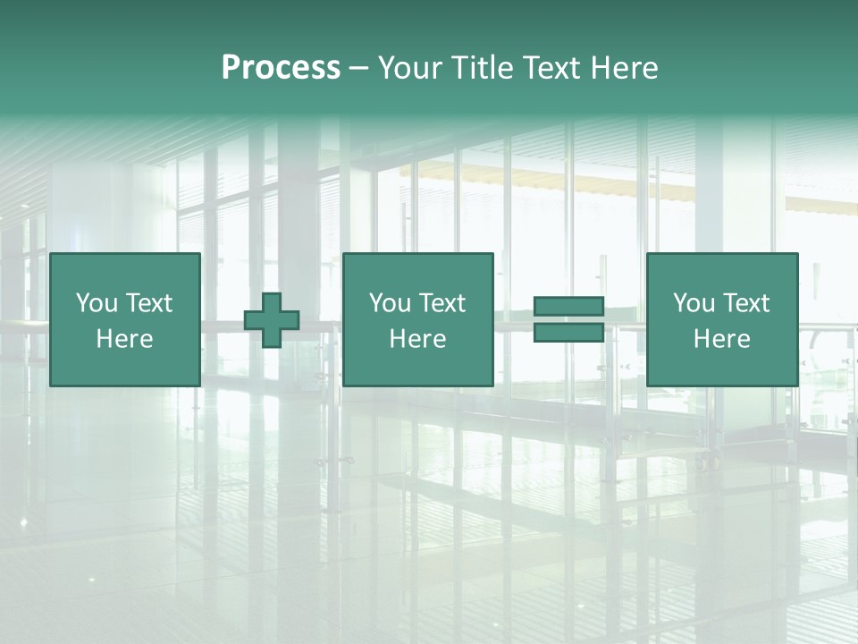 A Large Room With Glass Walls And A Metal Railing PowerPoint Template
