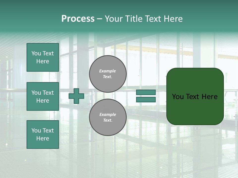 A Large Room With Glass Walls And A Metal Railing PowerPoint Template