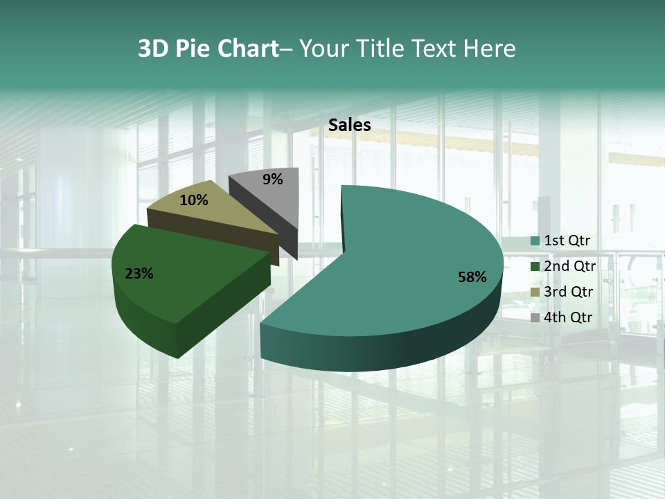 A Large Room With Glass Walls And A Metal Railing PowerPoint Template