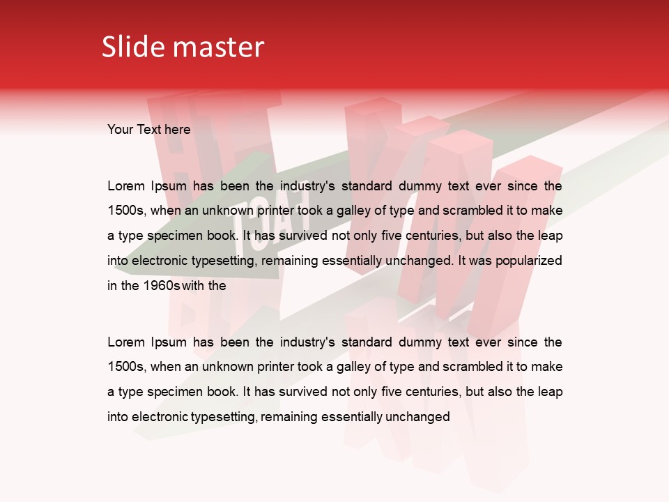 A Red And Green Arrow With The Word Taf On It PowerPoint Template