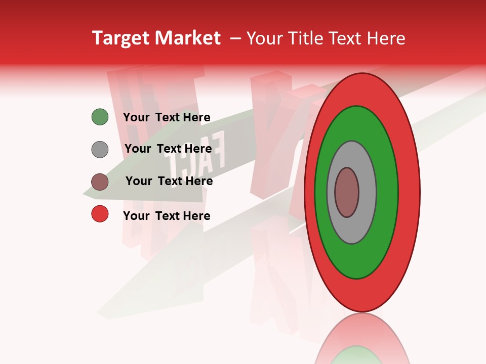 A Red And Green Arrow With The Word Taf On It PowerPoint Template