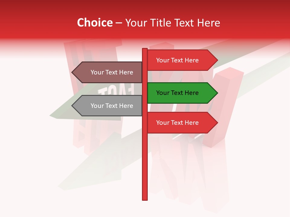 A Red And Green Arrow With The Word Taf On It PowerPoint Template