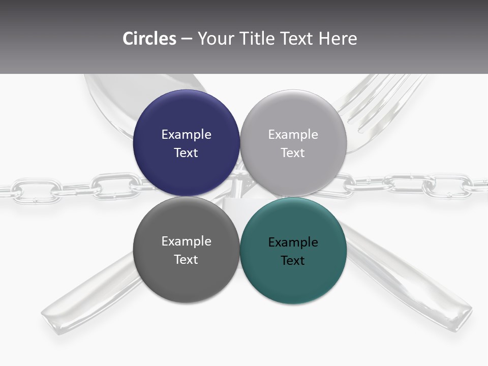 A Metal Chain With A Fork And Spoon On It PowerPoint Template
