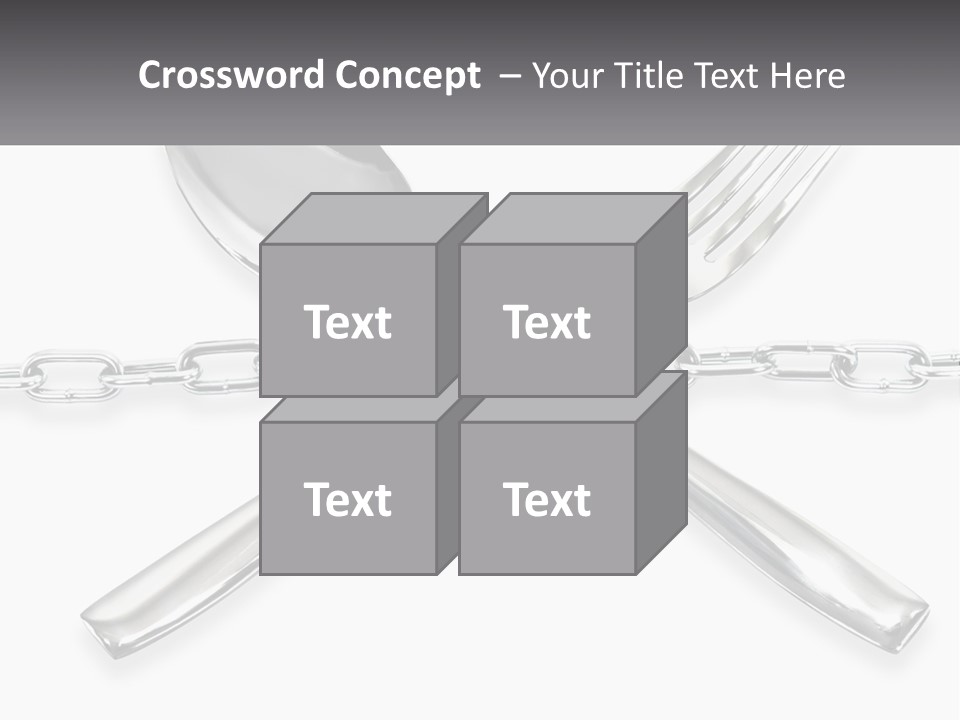 A Metal Chain With A Fork And Spoon On It PowerPoint Template