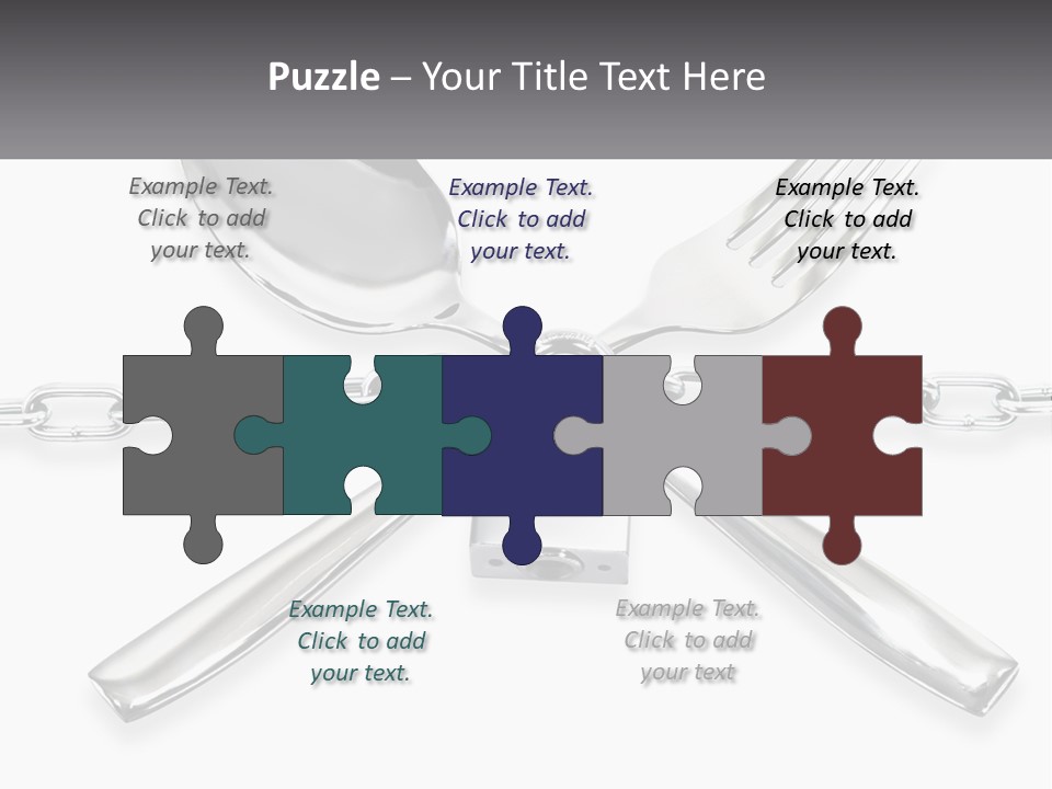 A Metal Chain With A Fork And Spoon On It PowerPoint Template