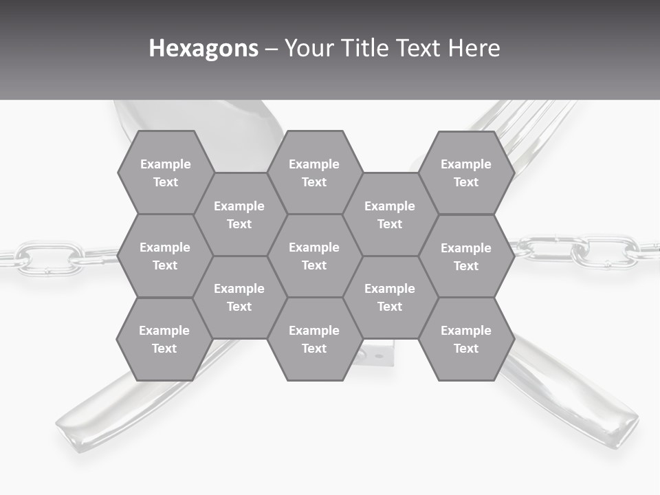 A Metal Chain With A Fork And Spoon On It PowerPoint Template
