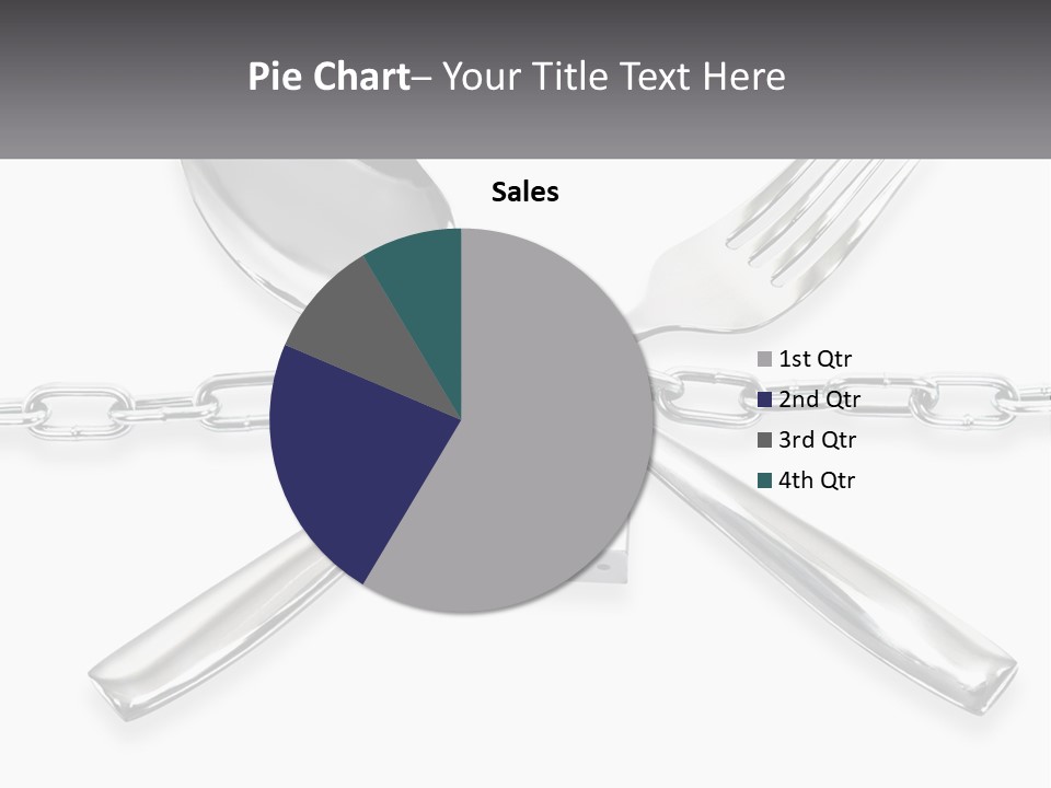A Metal Chain With A Fork And Spoon On It PowerPoint Template
