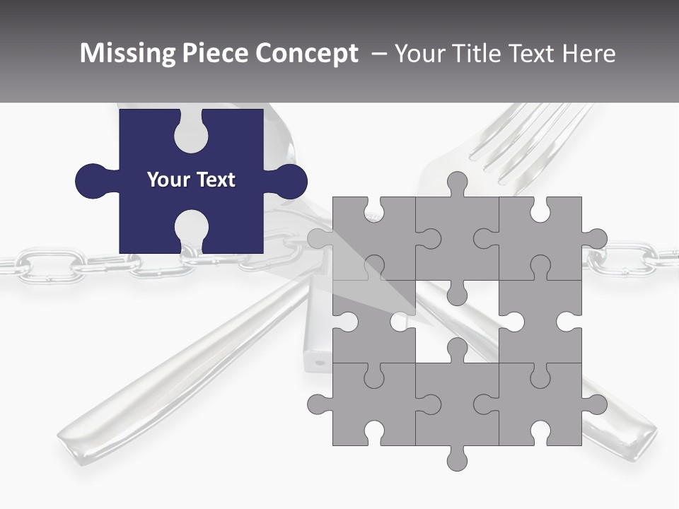 A Metal Chain With A Fork And Spoon On It PowerPoint Template