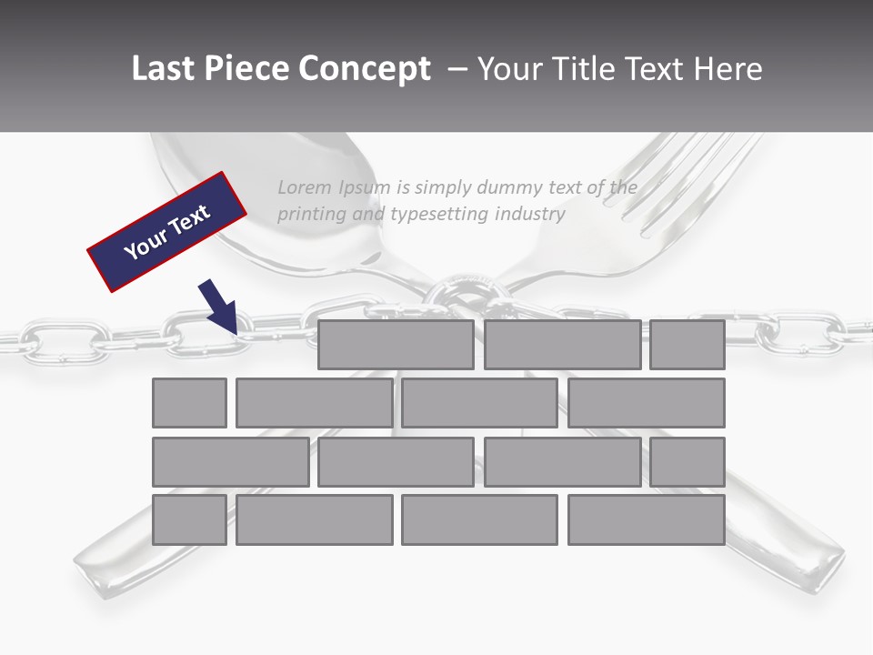 A Metal Chain With A Fork And Spoon On It PowerPoint Template