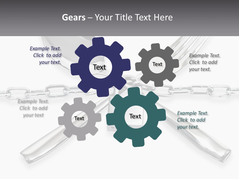 A Metal Chain With A Fork And Spoon On It PowerPoint Template