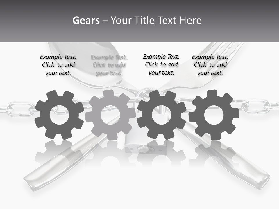 A Metal Chain With A Fork And Spoon On It PowerPoint Template