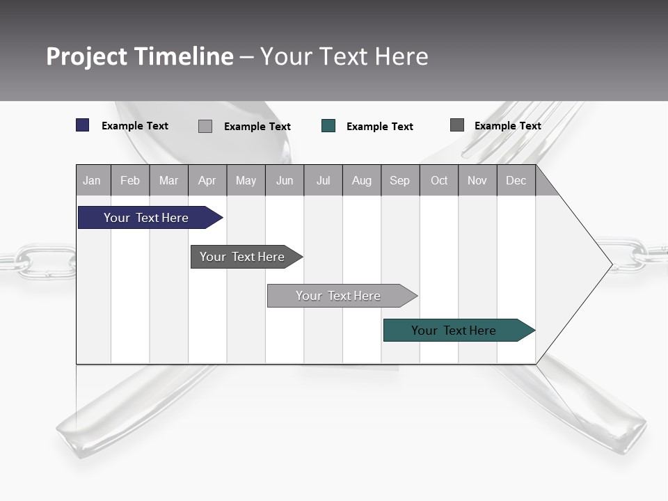 A Metal Chain With A Fork And Spoon On It PowerPoint Template