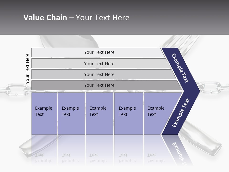 A Metal Chain With A Fork And Spoon On It PowerPoint Template