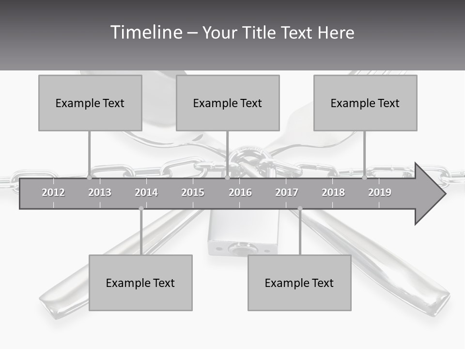 A Metal Chain With A Fork And Spoon On It PowerPoint Template