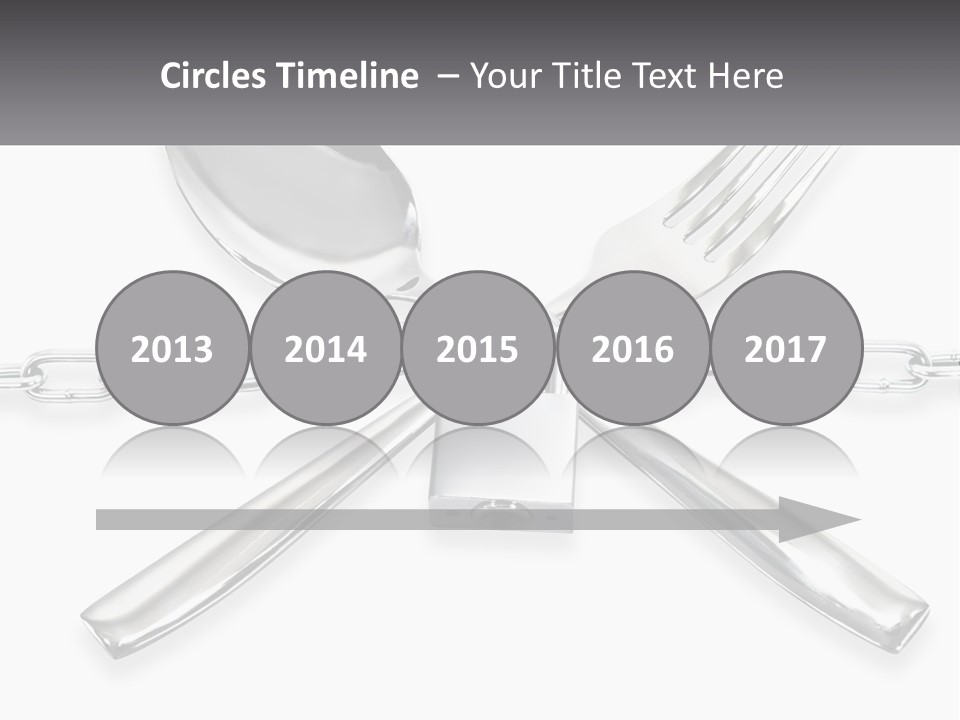 A Metal Chain With A Fork And Spoon On It PowerPoint Template