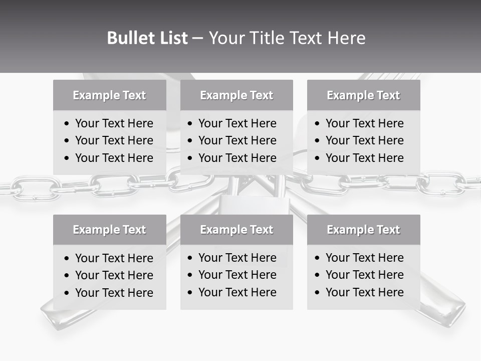 A Metal Chain With A Fork And Spoon On It PowerPoint Template