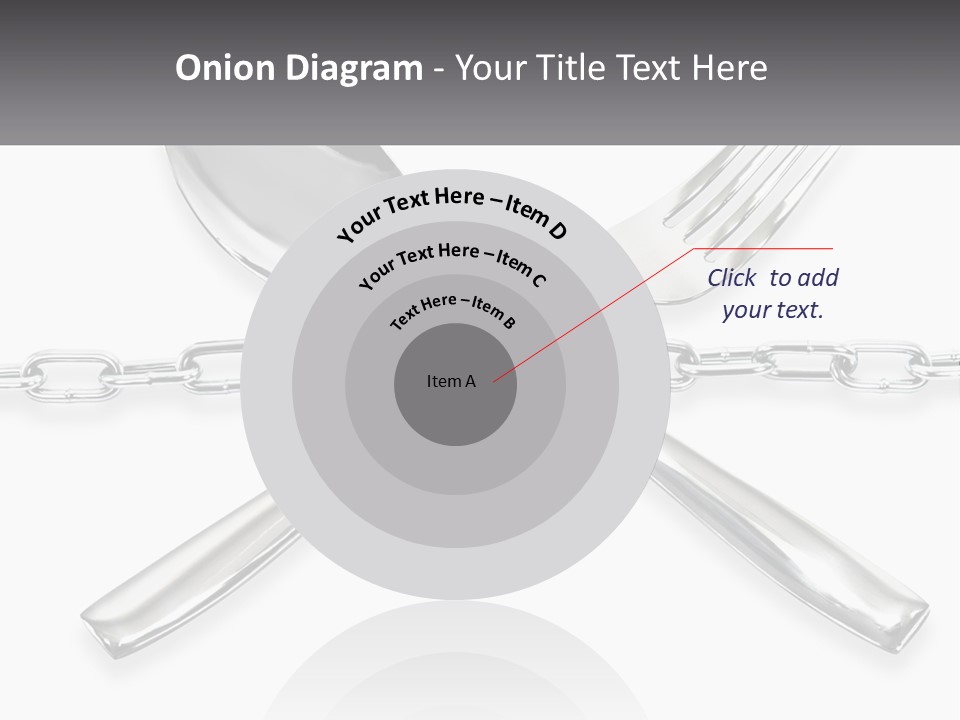 A Metal Chain With A Fork And Spoon On It PowerPoint Template