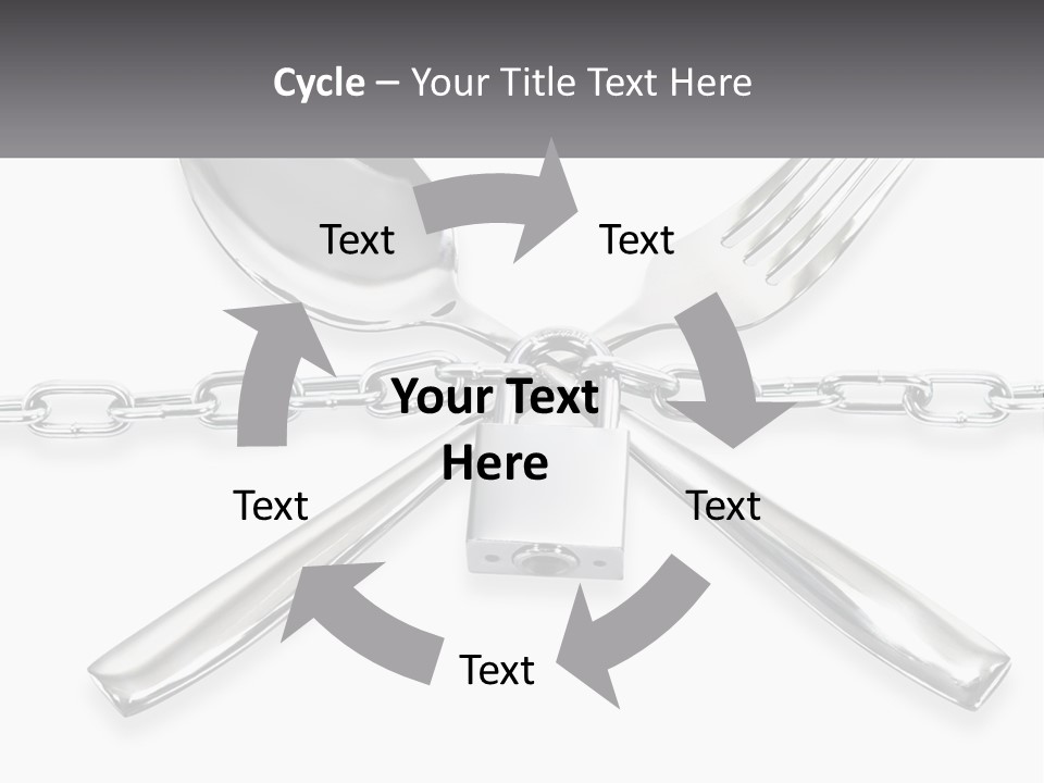 A Metal Chain With A Fork And Spoon On It PowerPoint Template
