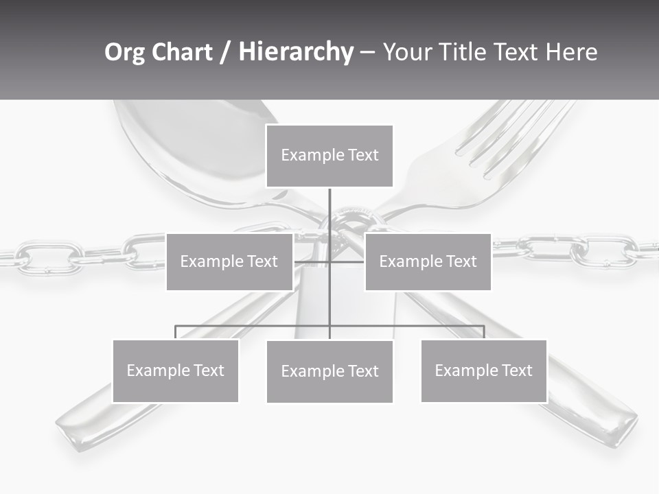 A Metal Chain With A Fork And Spoon On It PowerPoint Template