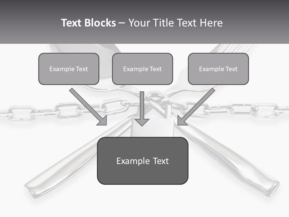 A Metal Chain With A Fork And Spoon On It PowerPoint Template
