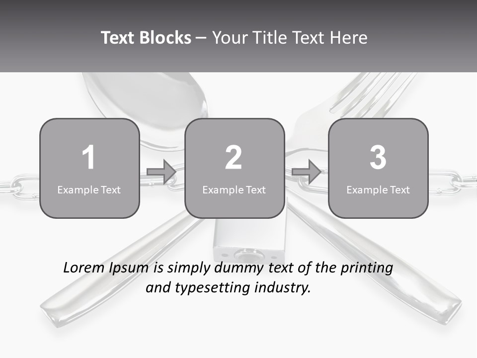 A Metal Chain With A Fork And Spoon On It PowerPoint Template