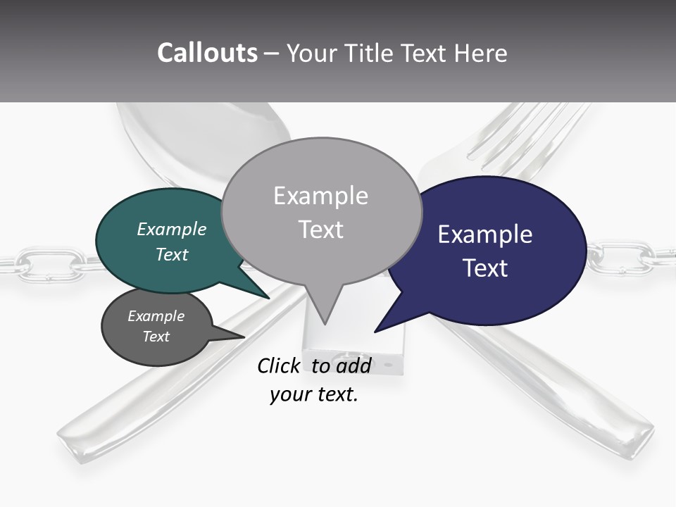A Metal Chain With A Fork And Spoon On It PowerPoint Template