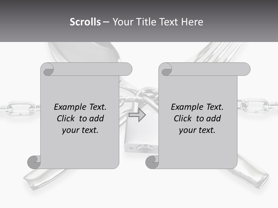 A Metal Chain With A Fork And Spoon On It PowerPoint Template